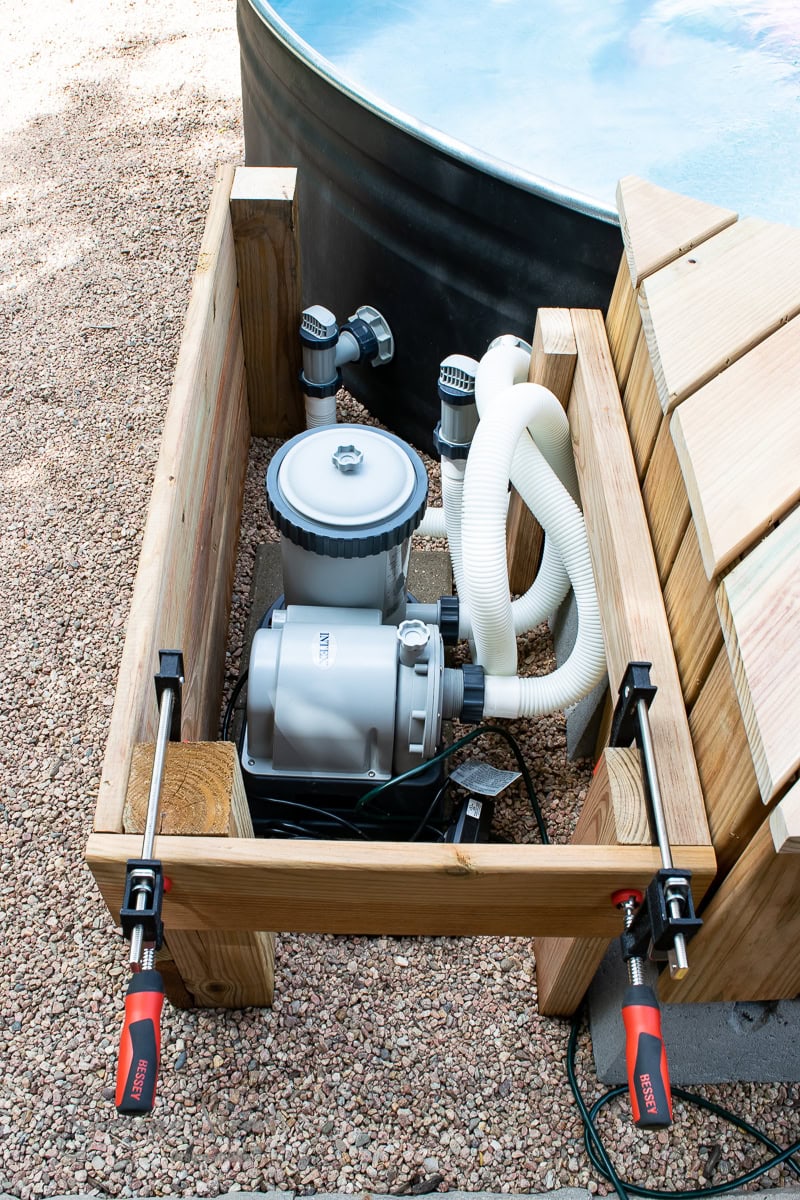 Garrison Street Design Studio - DIY Backyard Stock Tank Pool Deck Build Tutorial