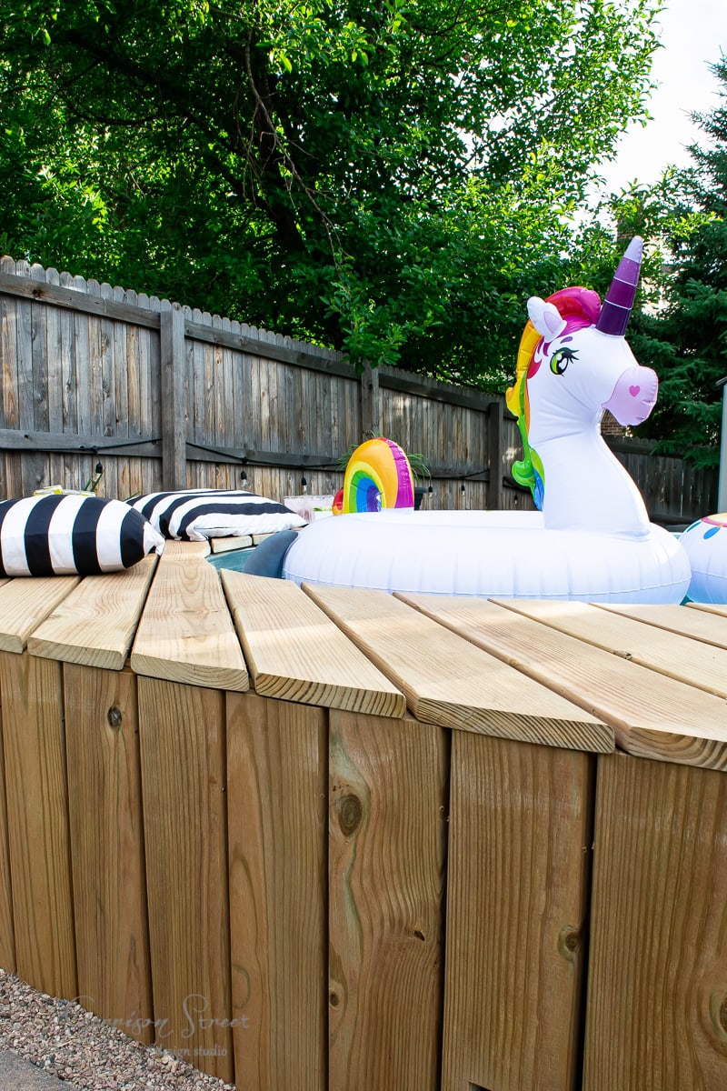 Garrison Street Design Studio - DIY Backyard Stock Tank Pool Deck Build Tutorial