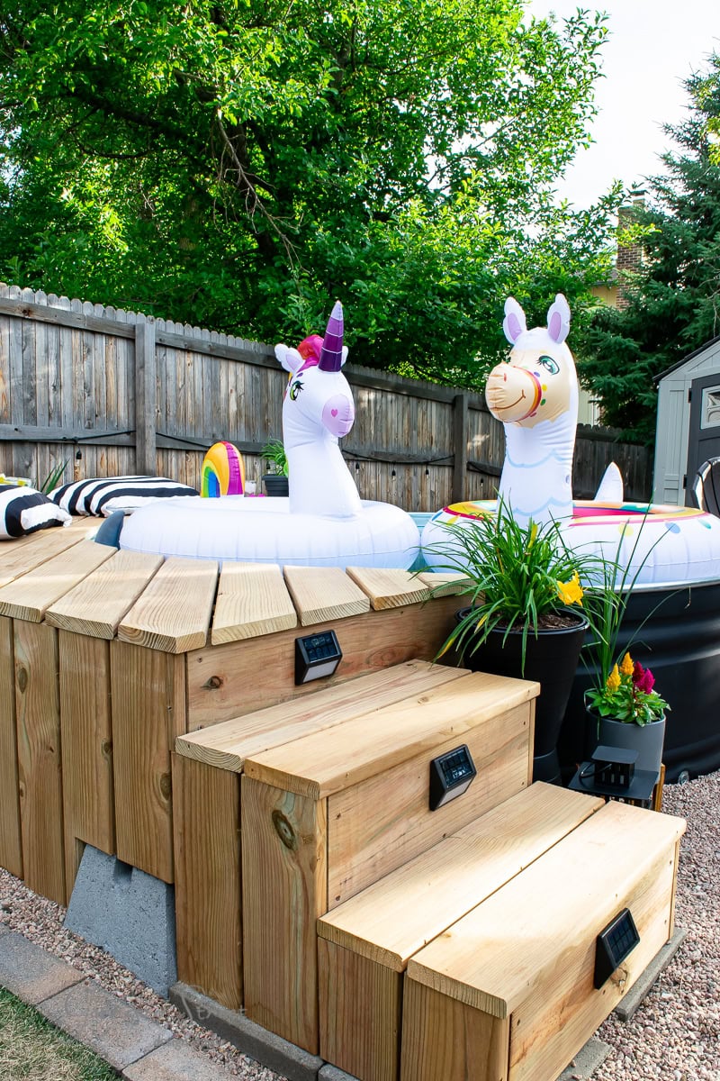 Garrison Street Design Studio - DIY Backyard Stock Tank Pool Deck Build Tutorial