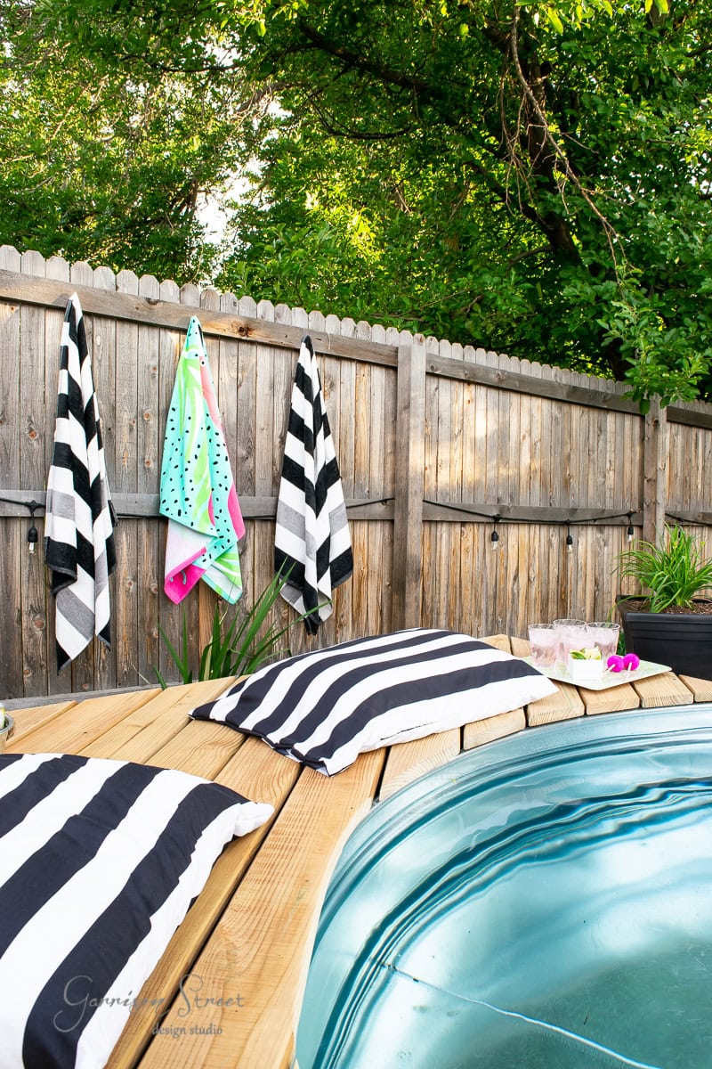 Garrison Street Design Studio - DIY Backyard Stock Tank Pool Deck Build Tutorial
