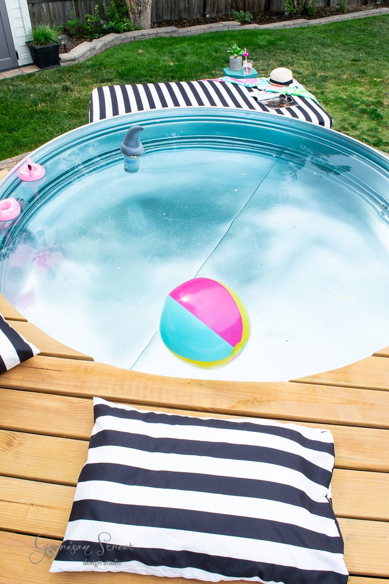 Garrison Street Design Studio - DIY Backyard Stock Tank Pool Deck Build Tutorial