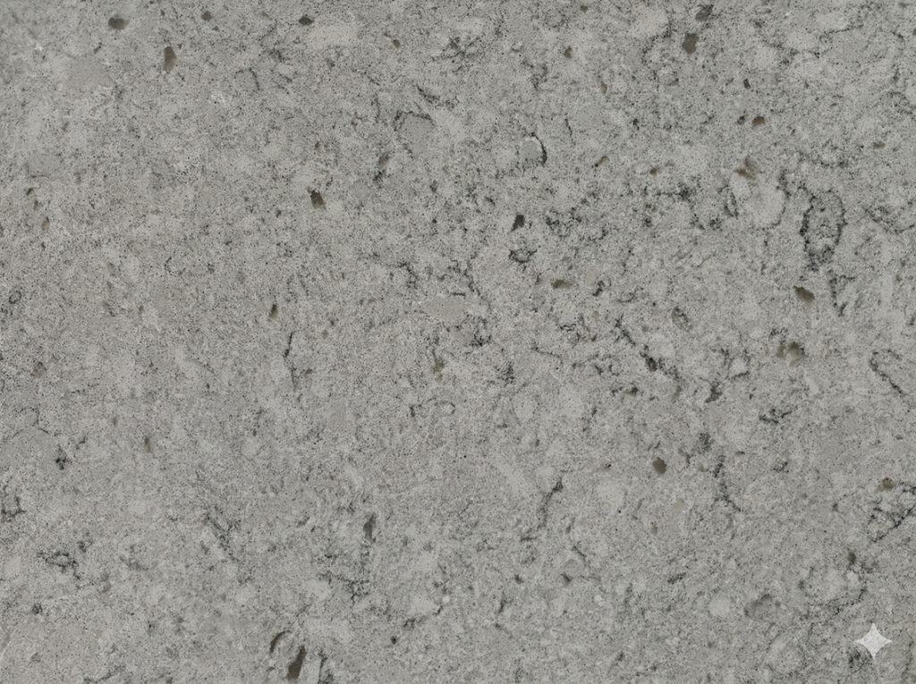 Coastal Grey quartz surface with natural stone appearance for countertops.
