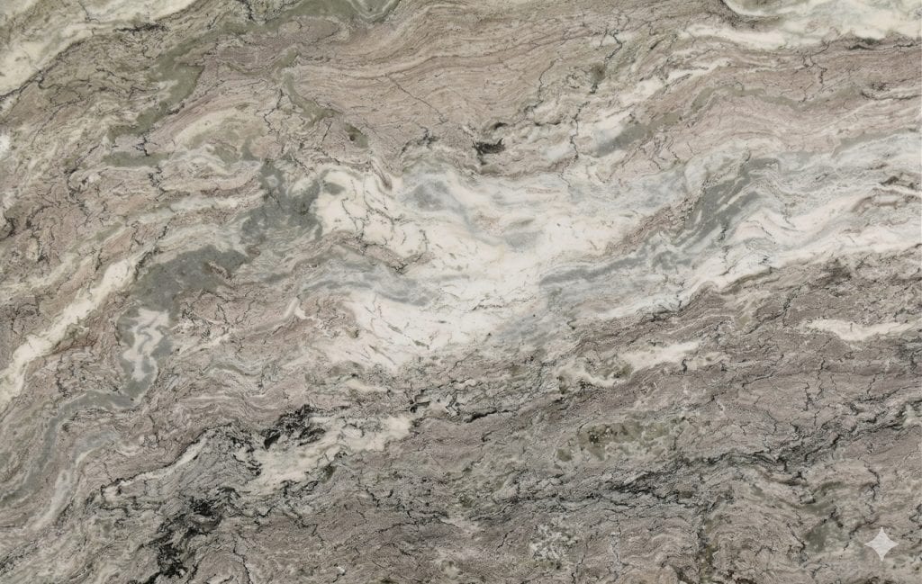 Countertop made from Fantasy Brown granite with unique veining and earthy tones.