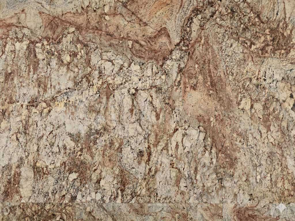 Elegant granite countertop in Typhoon Bordeaux finish.