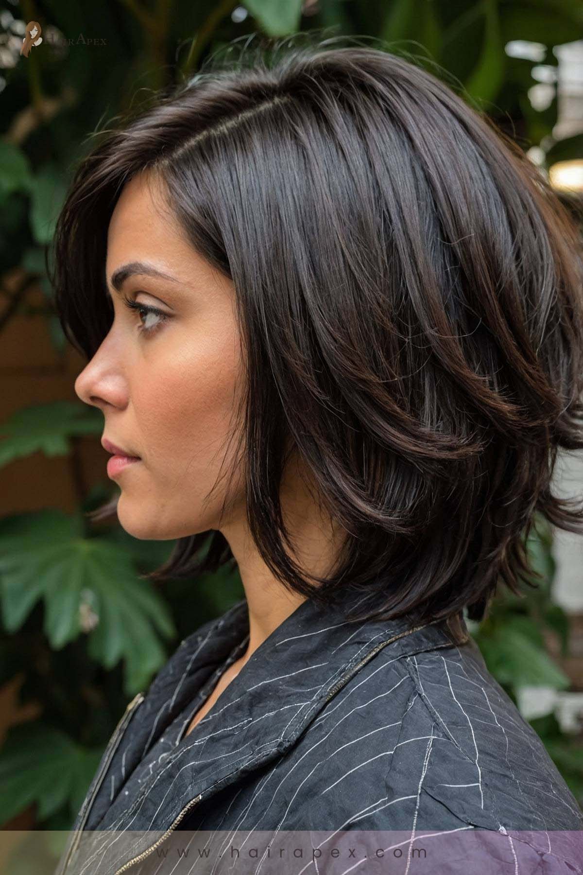 medium length haircut dark hair 32
