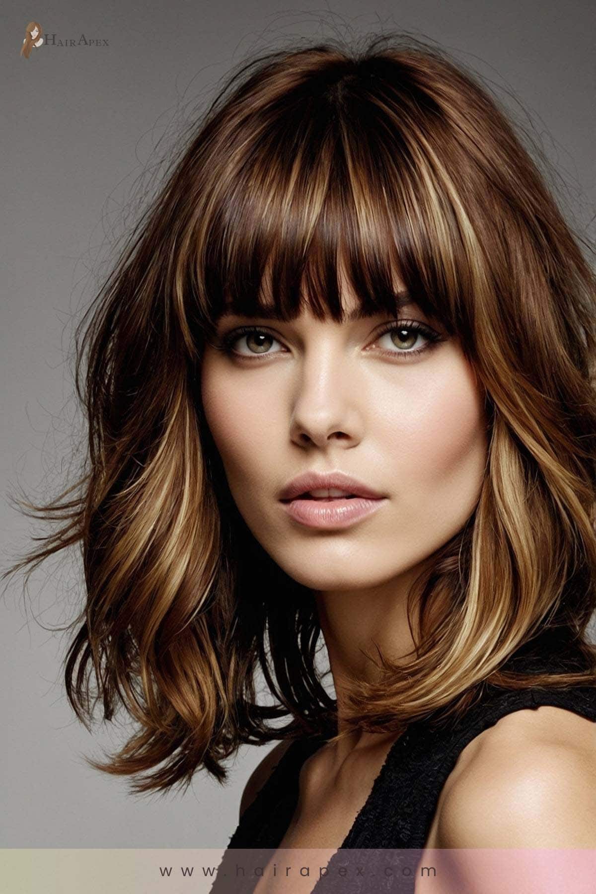 16. Bangs for Heart-Shaped Faces