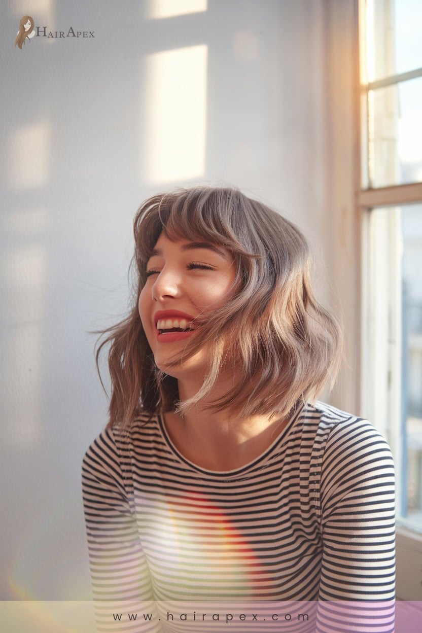 10 Wavy Bob With Fringe