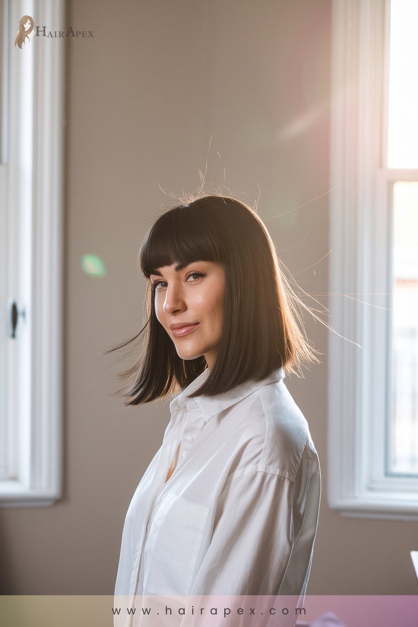 11 Sleek Straight Bangs