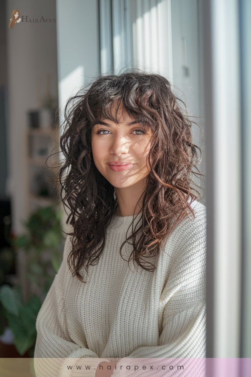 14 Curly Curtain Bangs