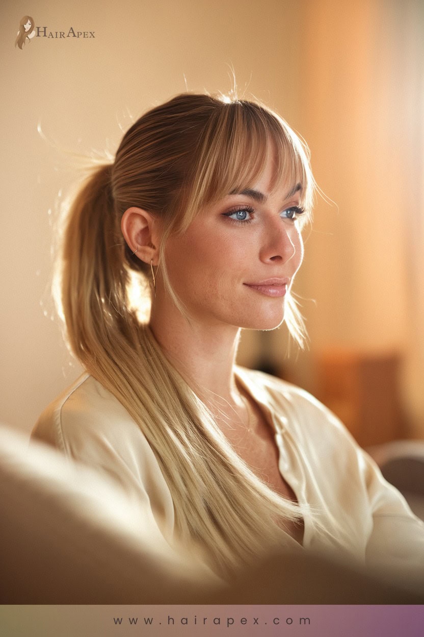 15 Side Swept Bangs Ponytail