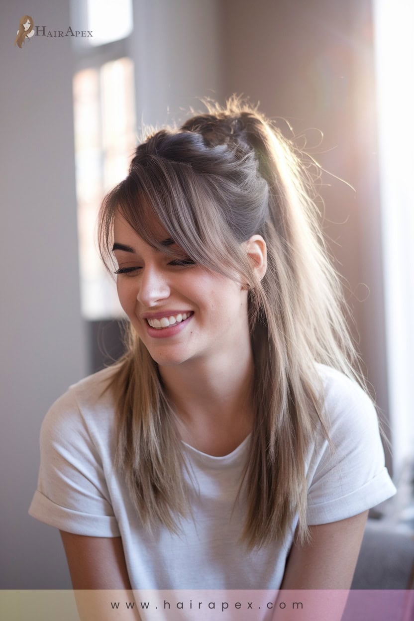16 Half Ponytail With Volume