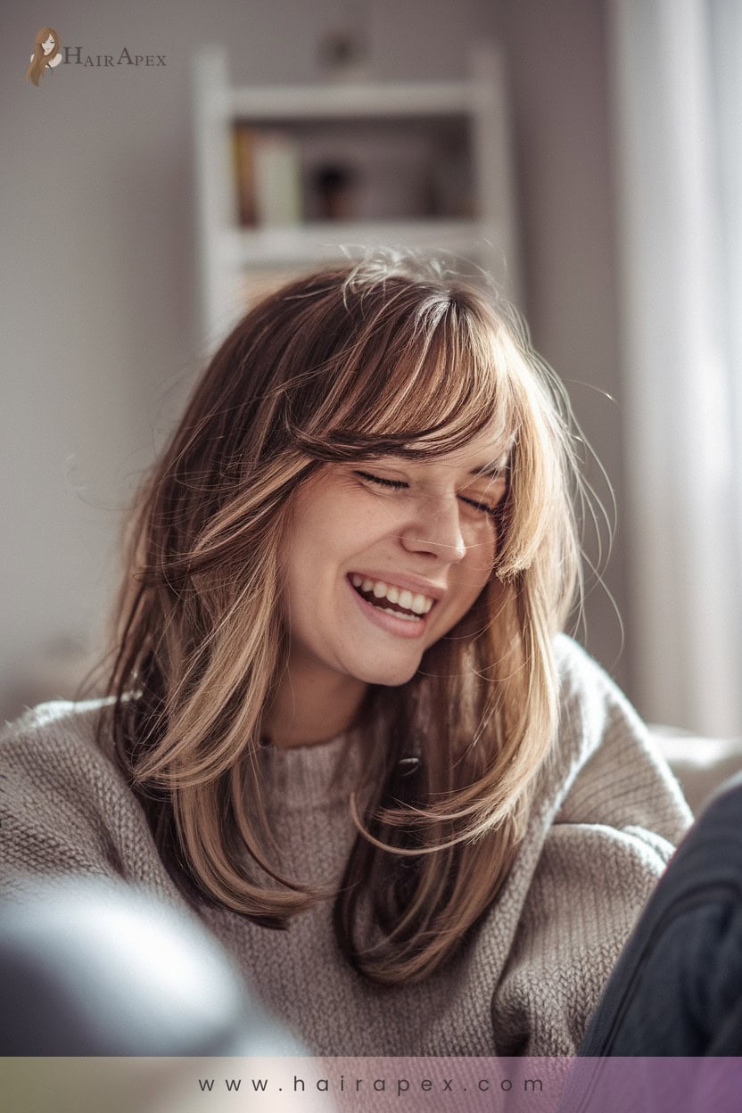 19 Side Bangs With Highlights