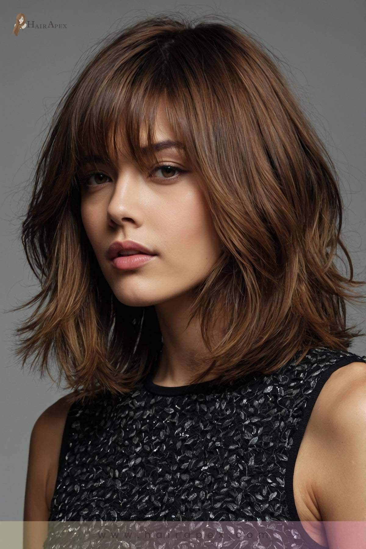 21. Layered Shoulder Length Cut 1