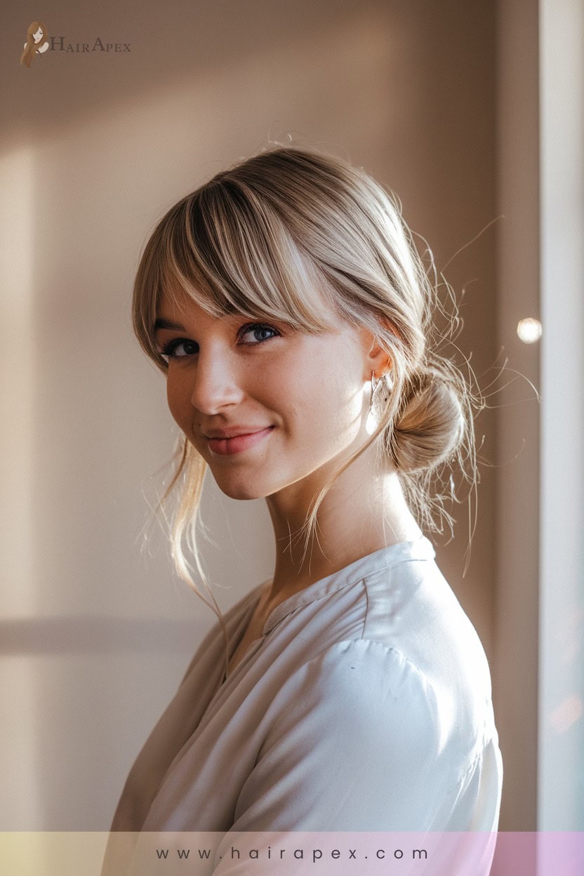 25 Side Bangs And Bun