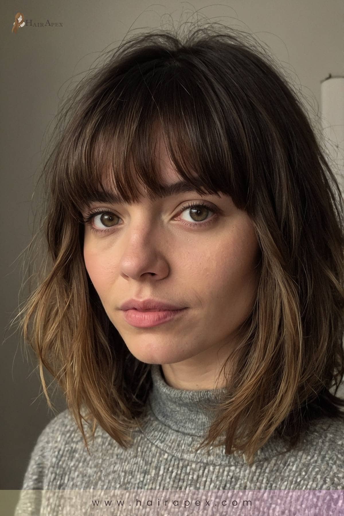 30 Asymmetrical Curtain Bangs