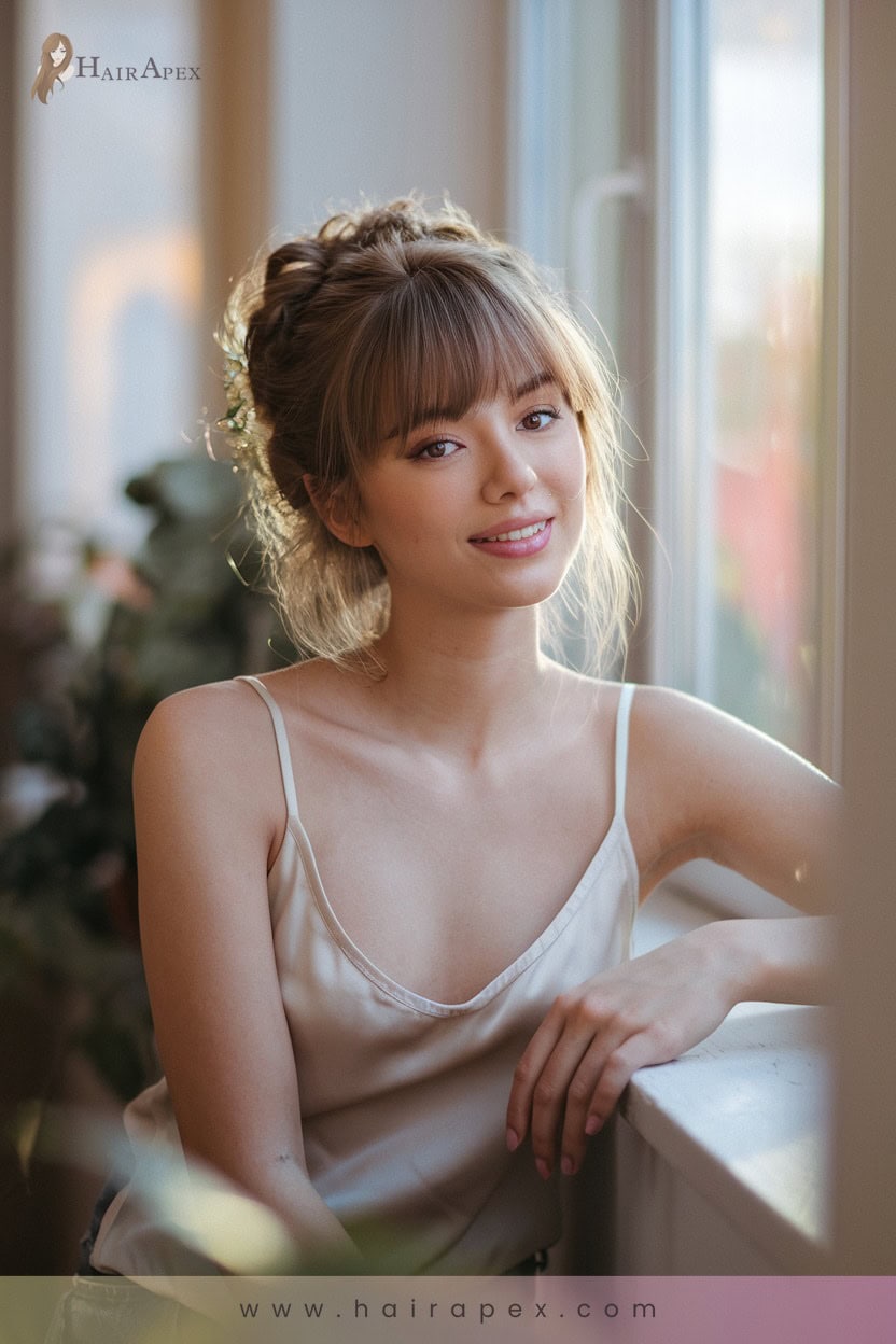 33 Curtain Bangs With Updos