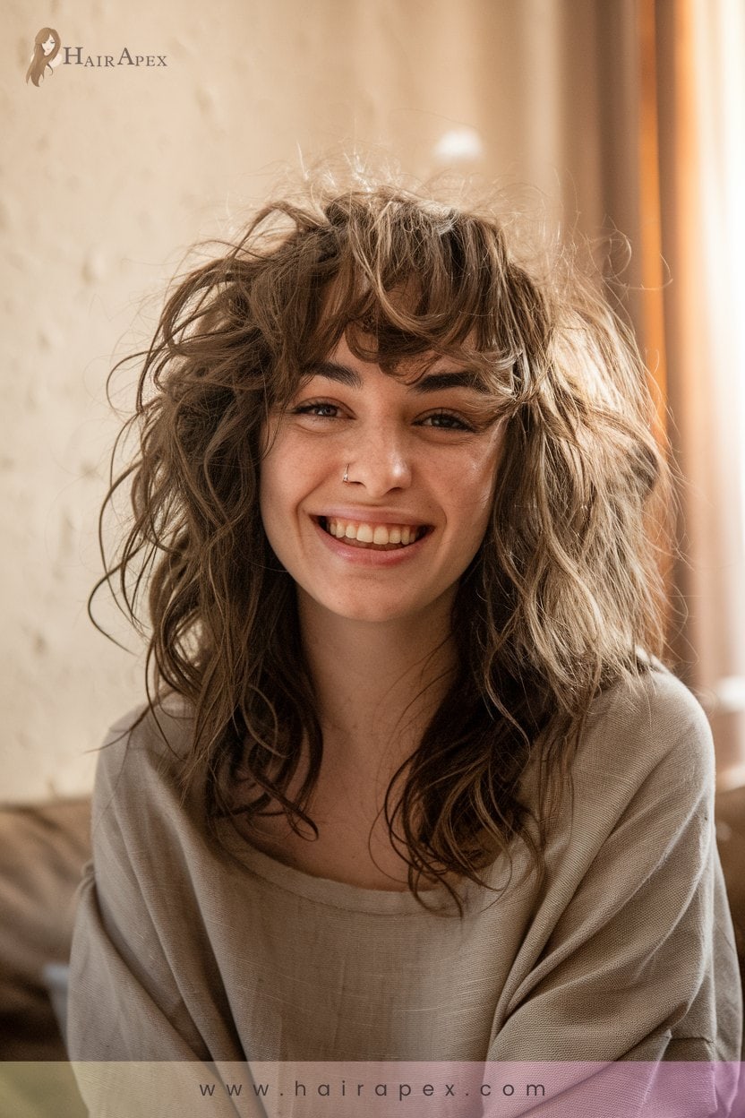 5 Piece Y Curly Bangs