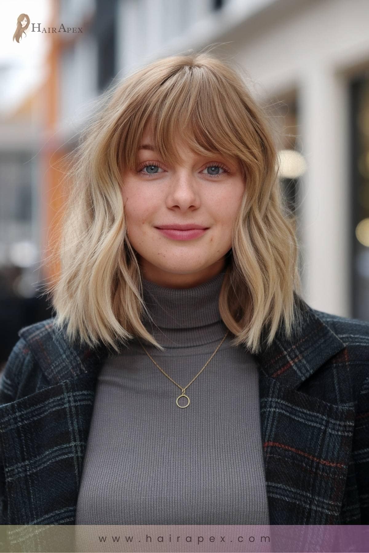 7 Wavy Lob With Bangs
