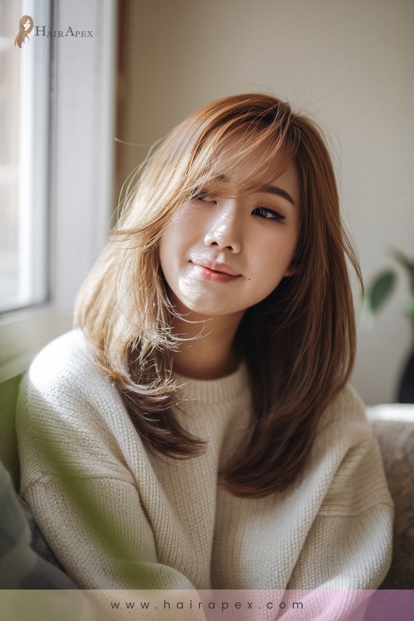 7 Textured Side Bangs Look