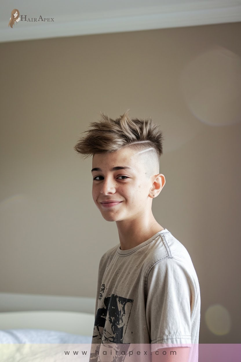 8 High Fade Messy Top