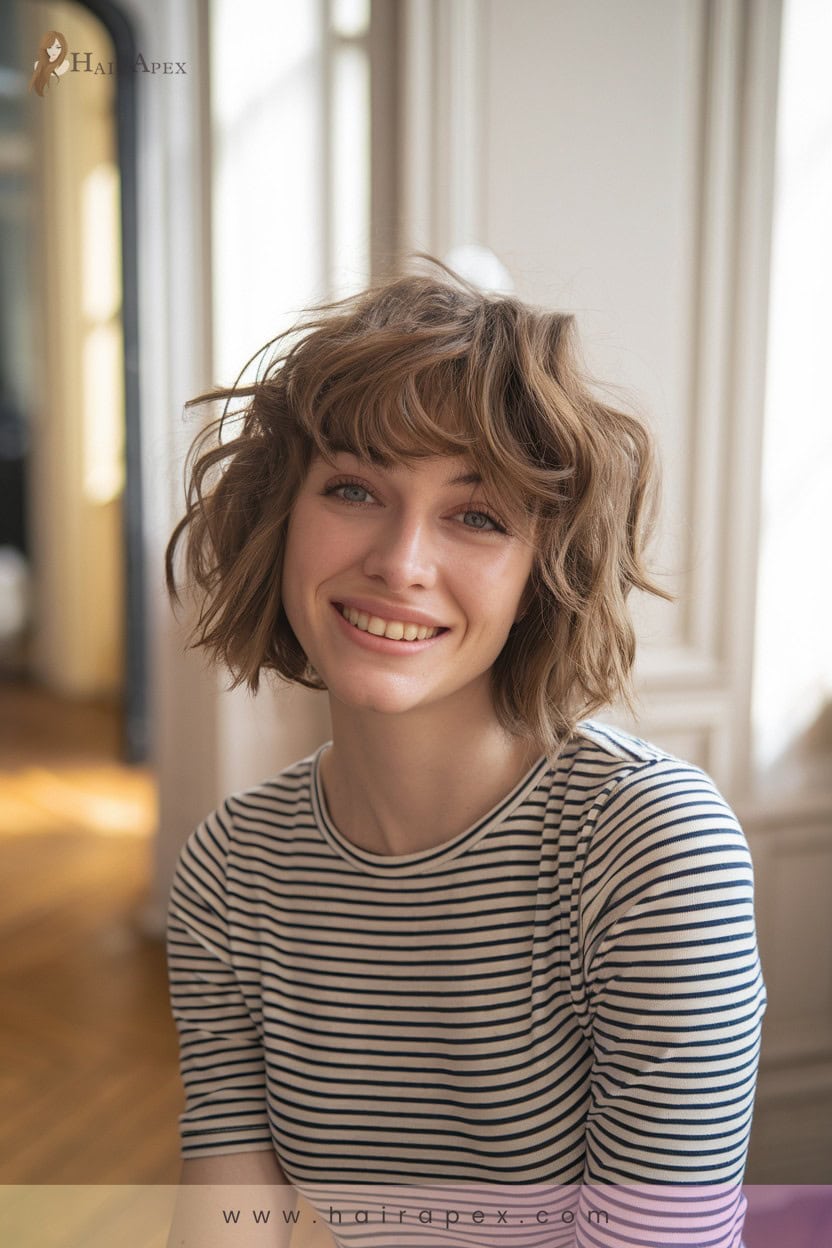 9 Curly French Bob