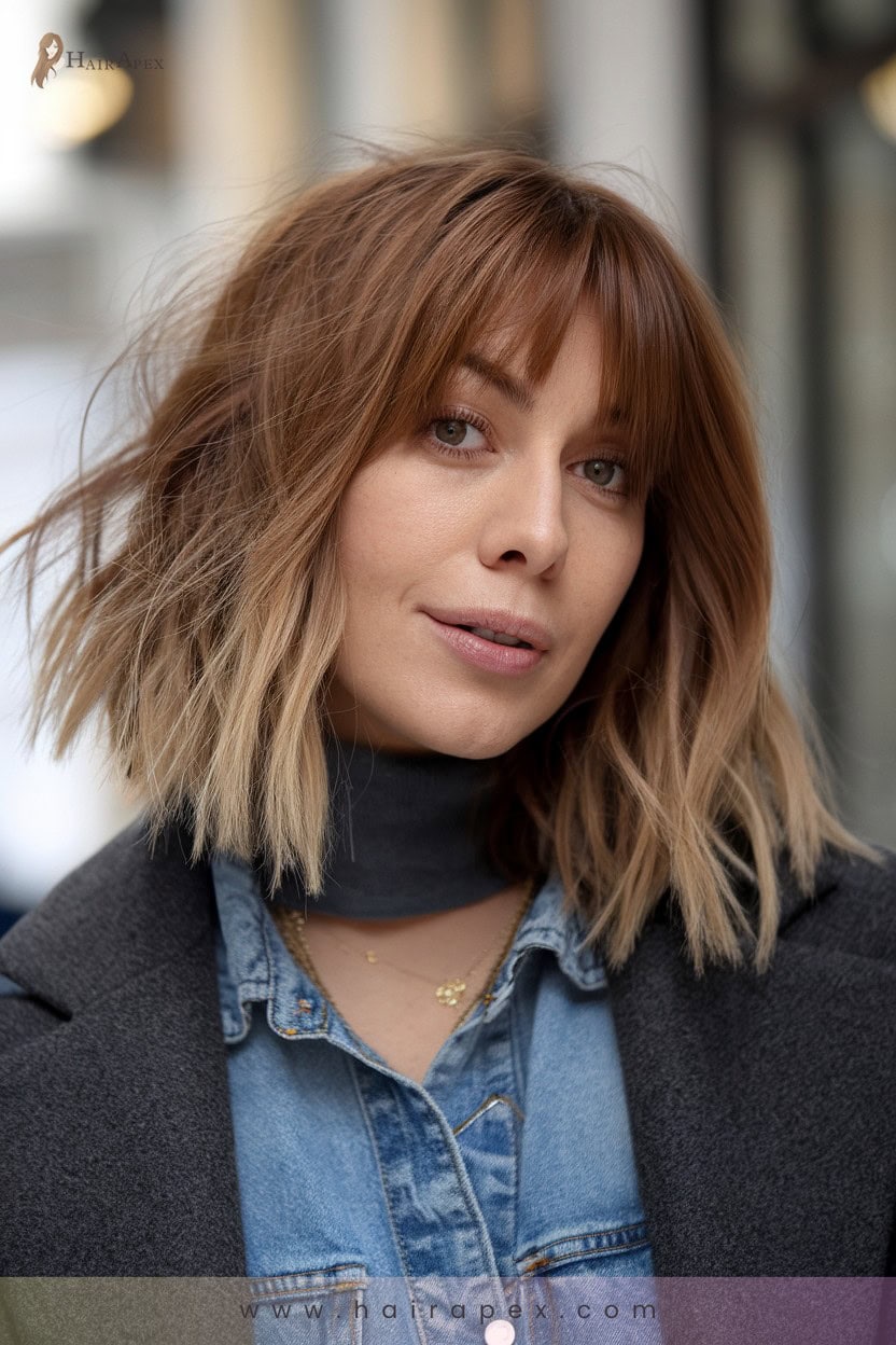 Blunt Lob For Thick Hair
