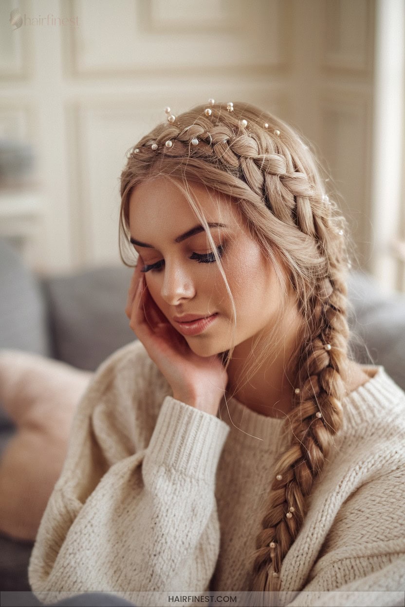 10 Embellished Crown Braid With Accessories