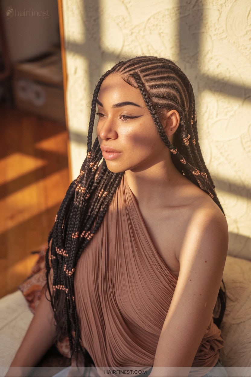 10 Fulani Inspired Beaded Cornrows