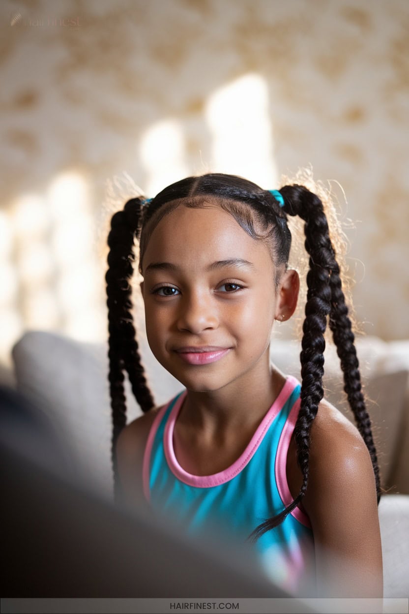 12 Double Ponytail Braids For Active Days