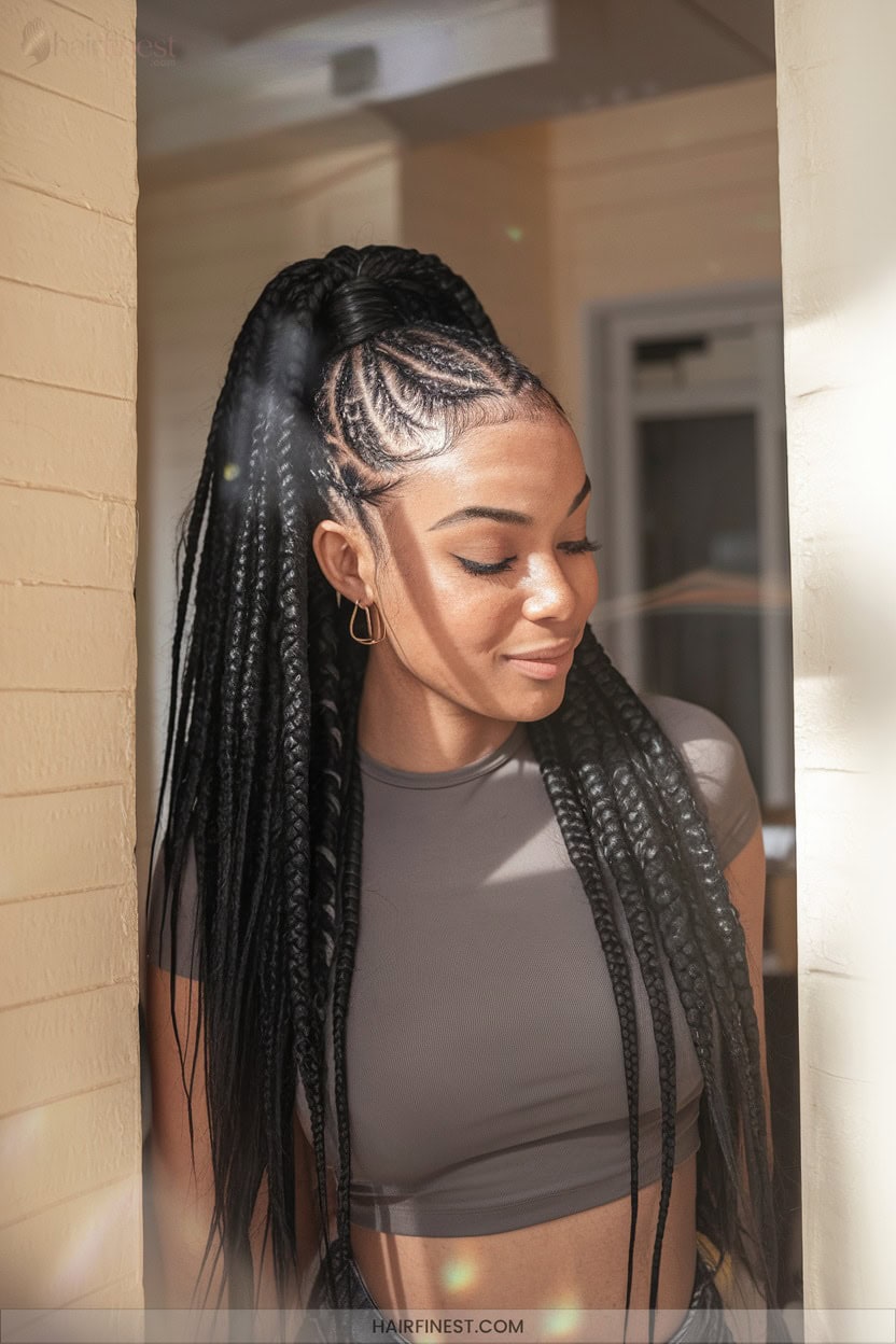 12 High Ponytail Braids
