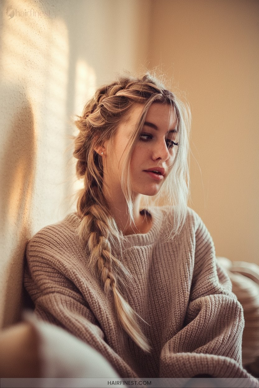 12 Messy Waterfall Braid