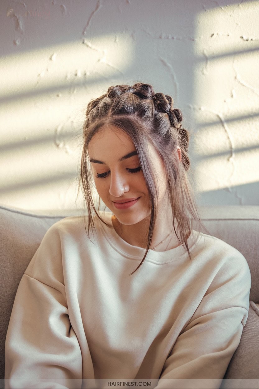 13 Bubble Braid Half Up Look