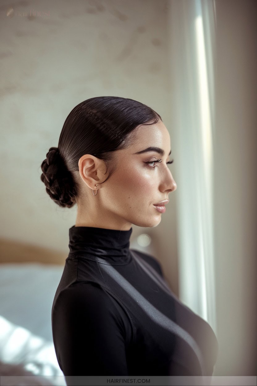 13 Slicked Back Braided Bun