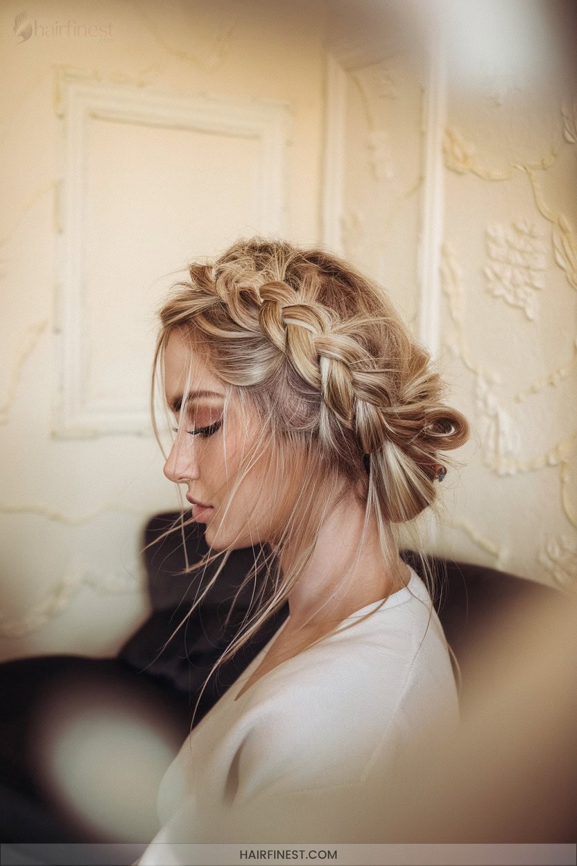 13 Wide Complex Braided Updo With Extensions