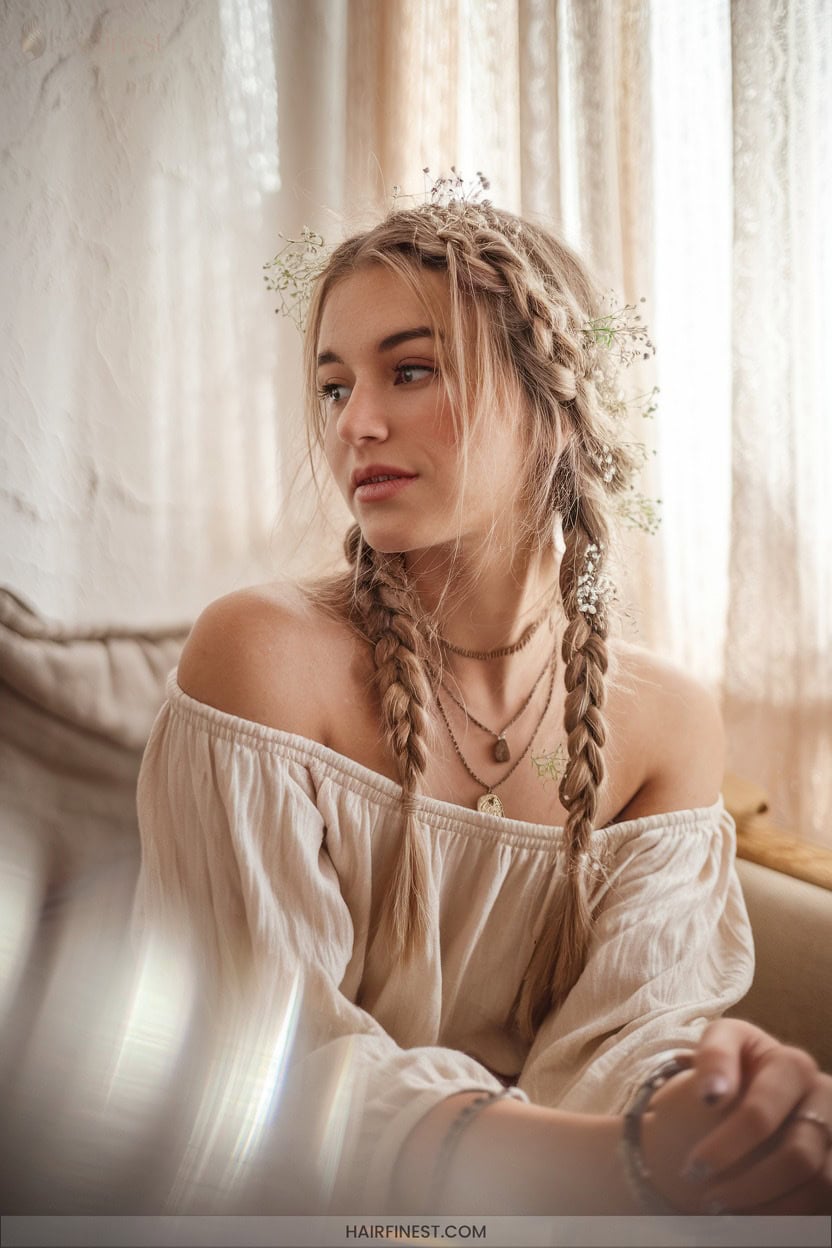 14 Boho Braids With Flower Accessories
