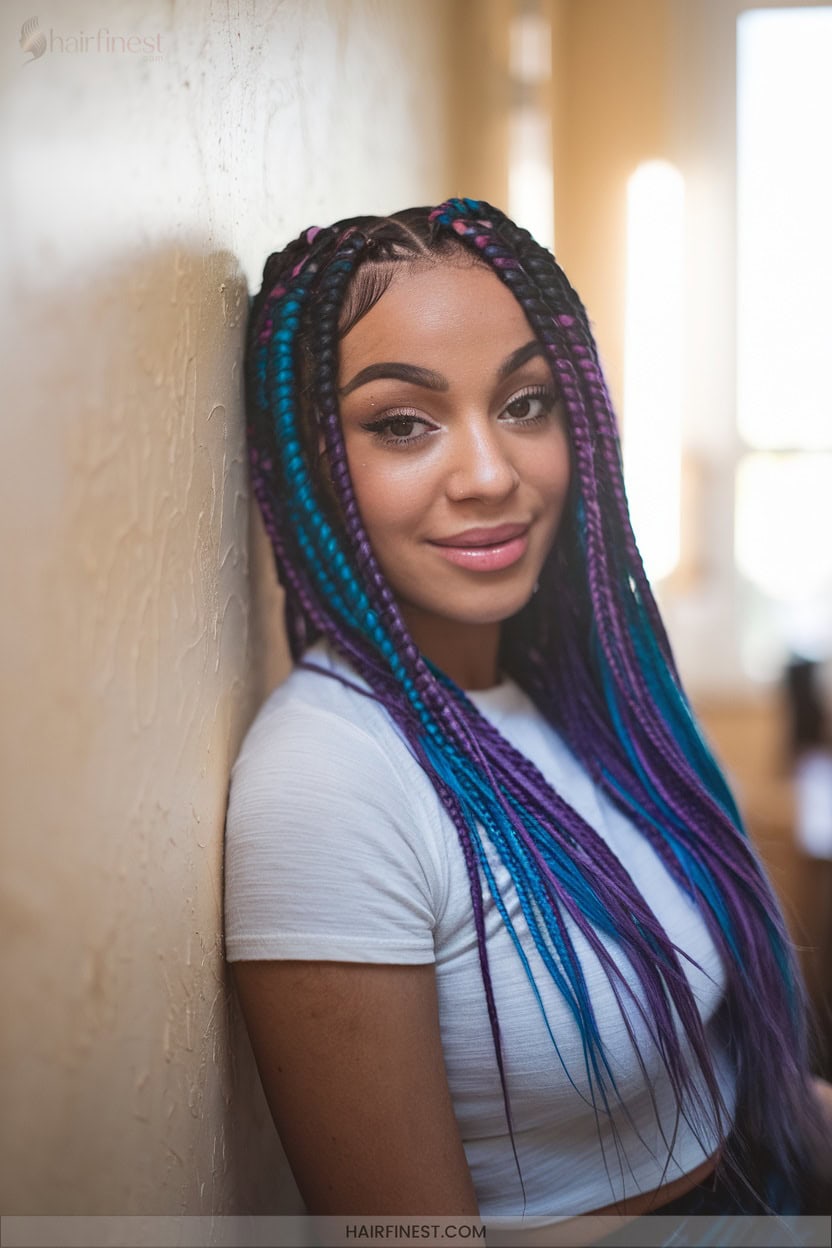 14 Colored Extension Braids