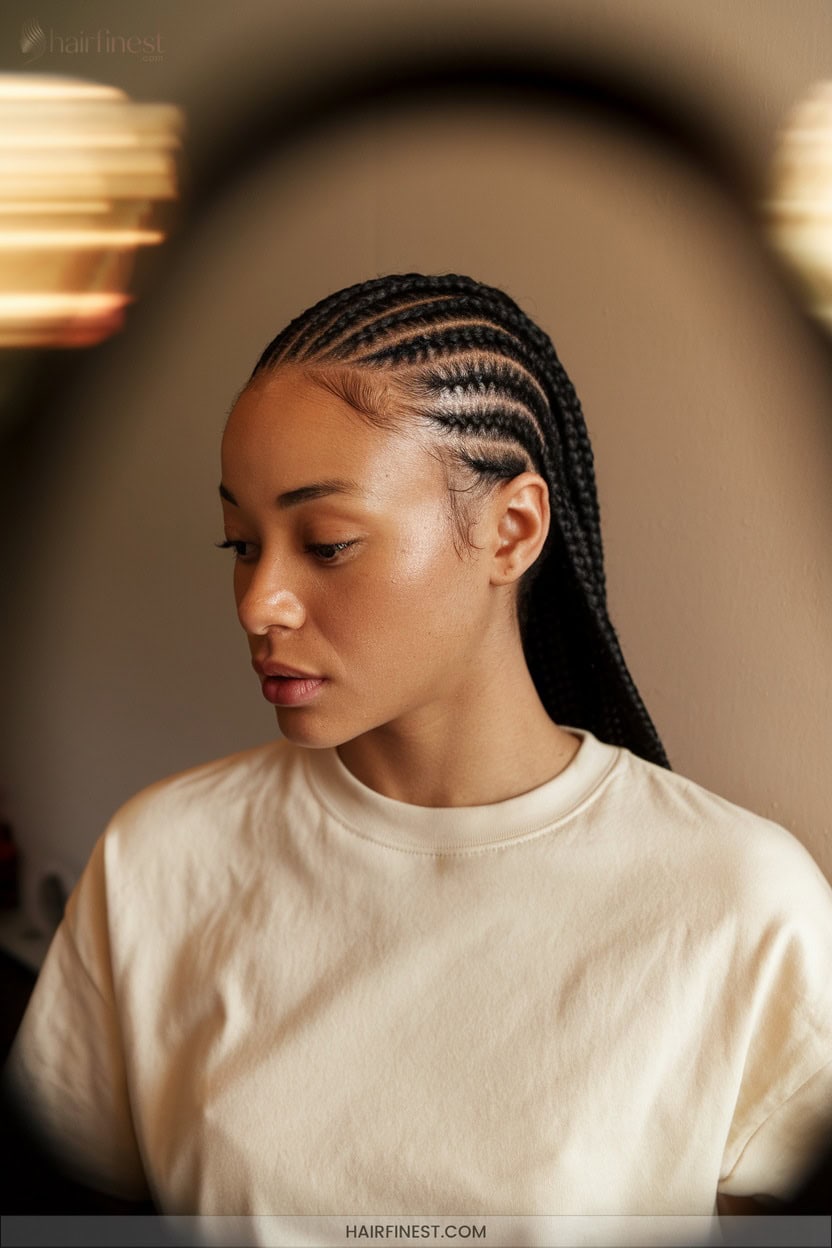 14 Minimalist Micro Cornrows