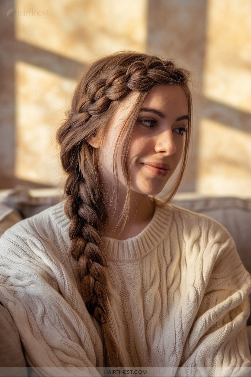 14 Side Swept French Braid