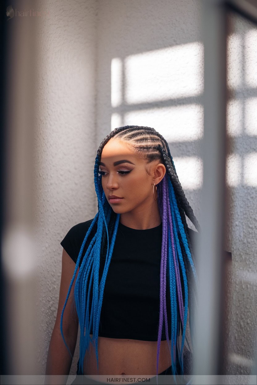 15 Bold Statement Cornrows With Color