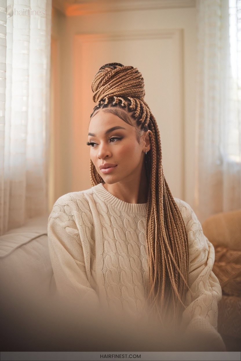 15 Twisted Braids Into A Chic Bun