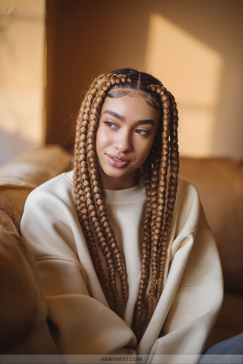 16 Chunky Cornrow Braids