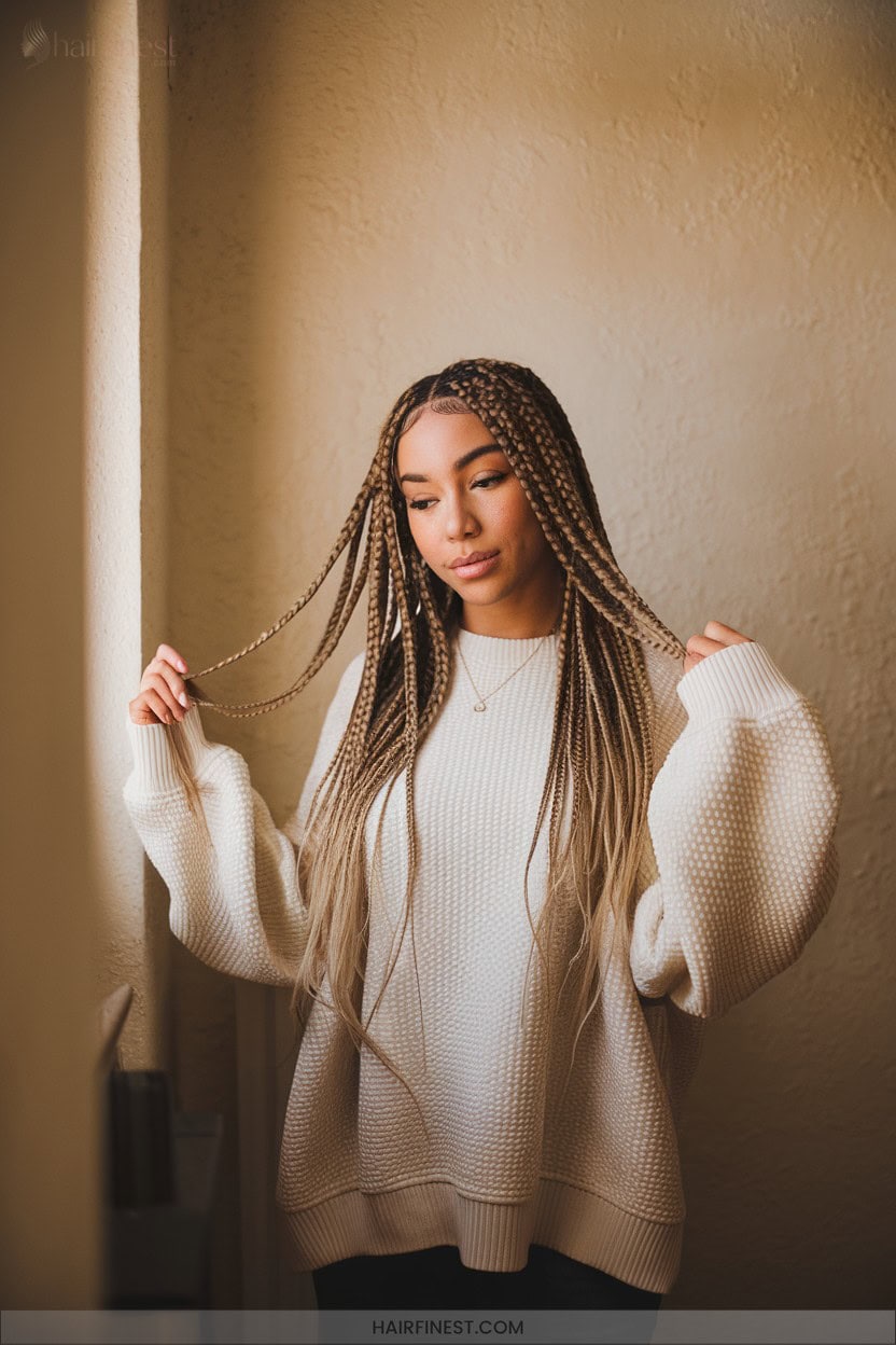 18 Double Layered Cornrow Braids