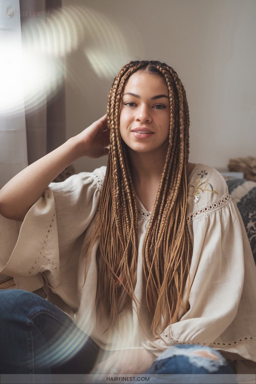 1 Classic Knotless Boho Box Braids