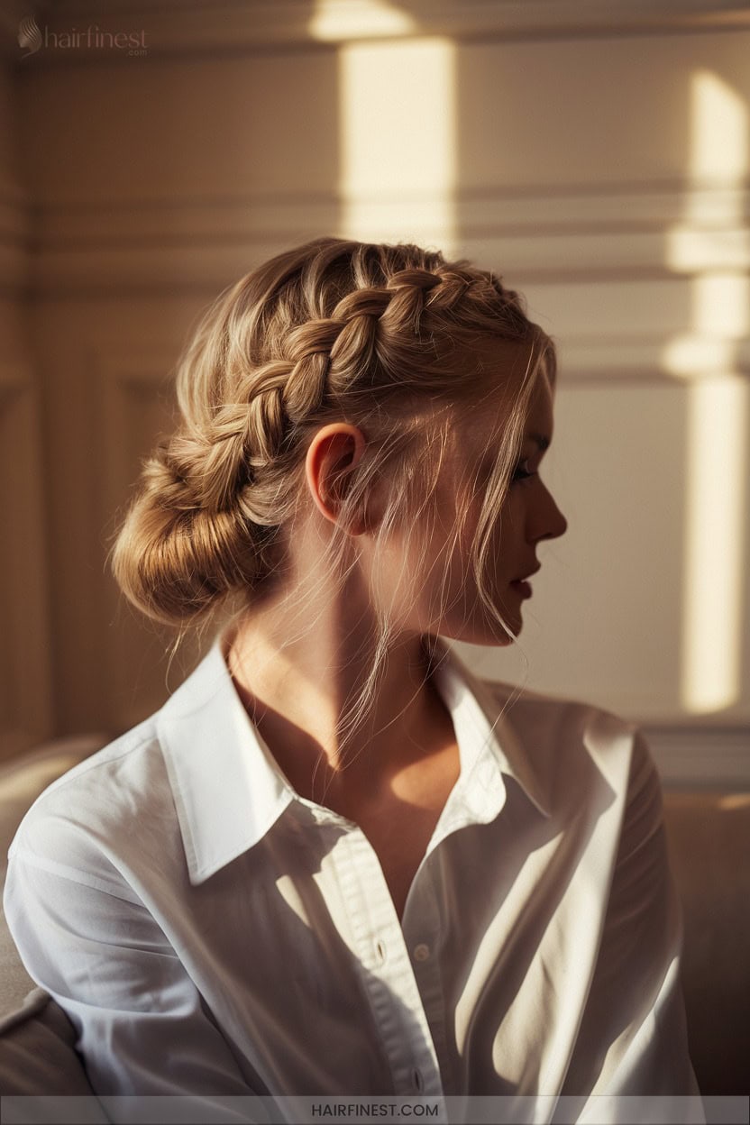 1 Dutch Braid Updo For Timeless Elegance
