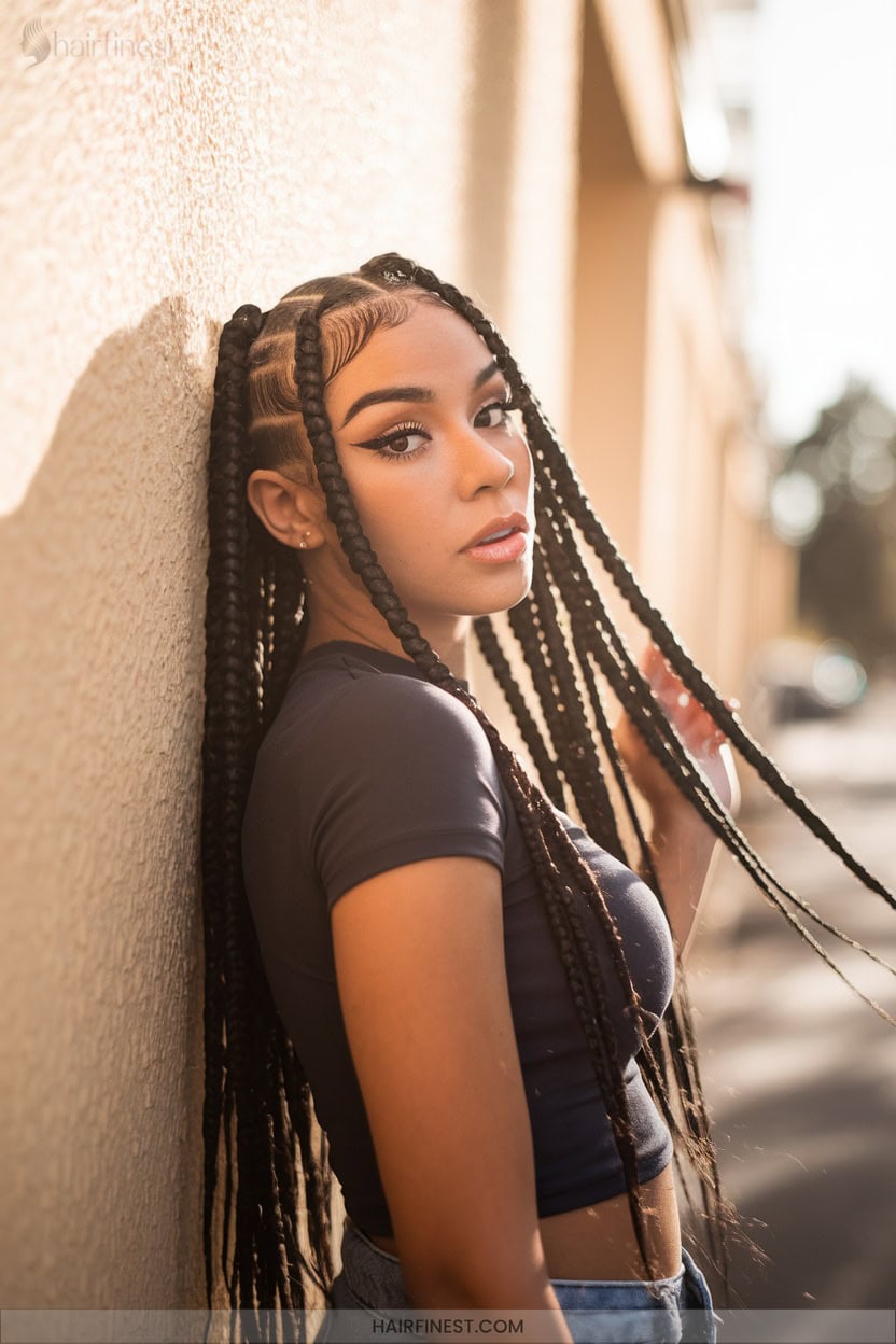 1 Knotless Waist Length Braids