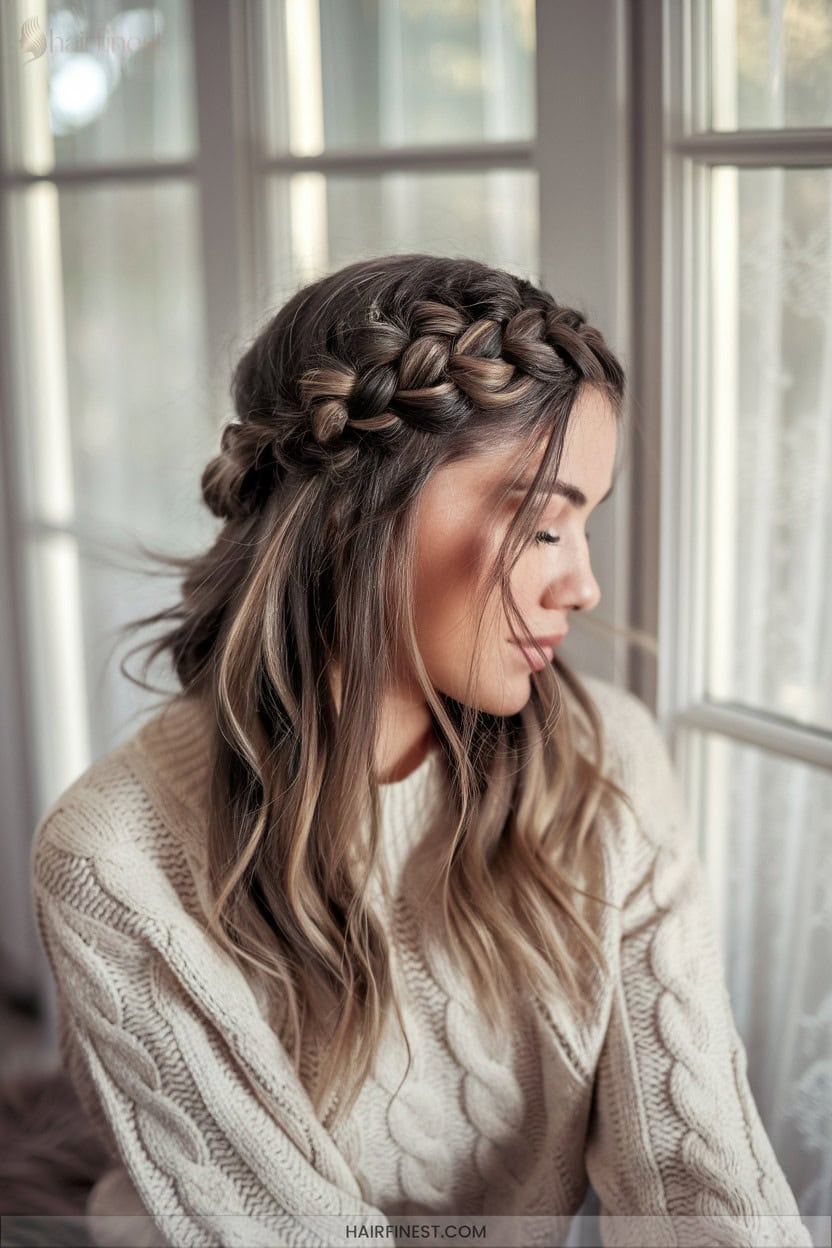 2 Dutch Braid Crown Half Updo