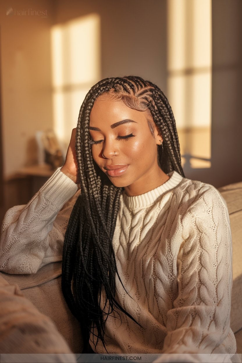 2 Side Swept Cornrow Styles
