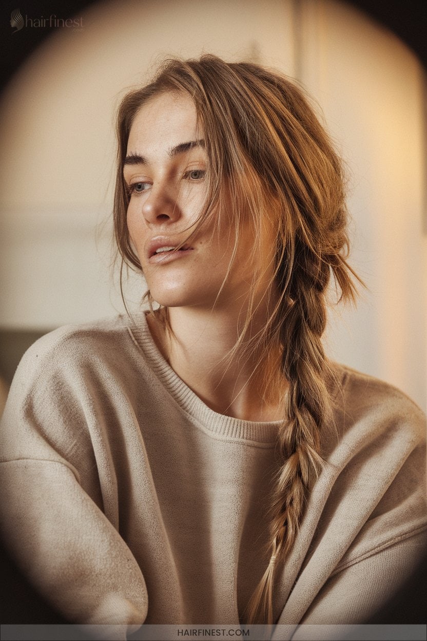 2 Simple Side Messy Braid