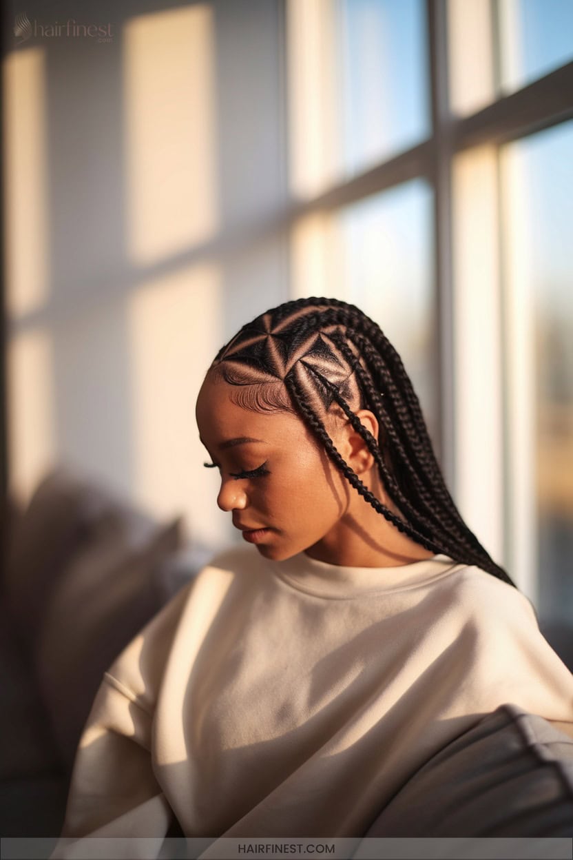 3 Geometric Patterned Cornrows