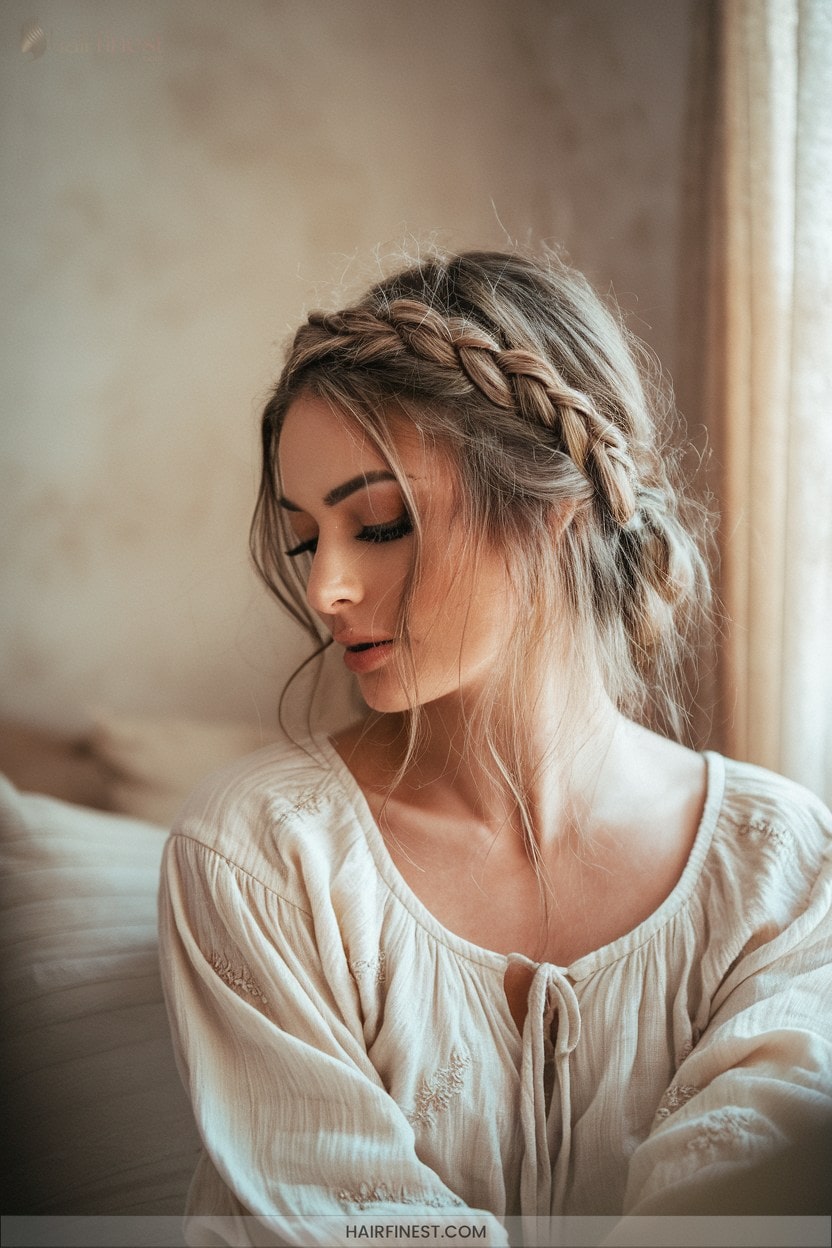 3 Half Up Bohemian Braided Crown